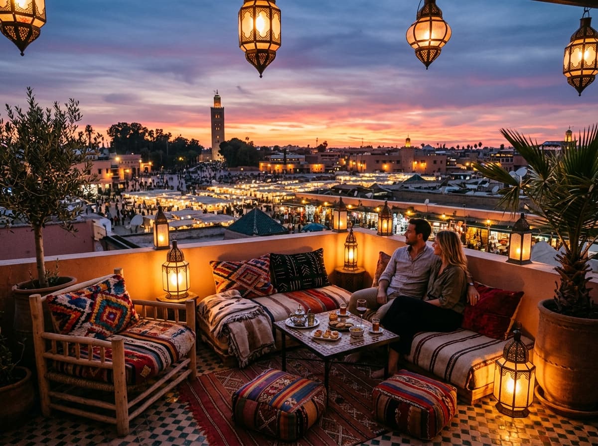 Terrasse panoramique sur le toit
